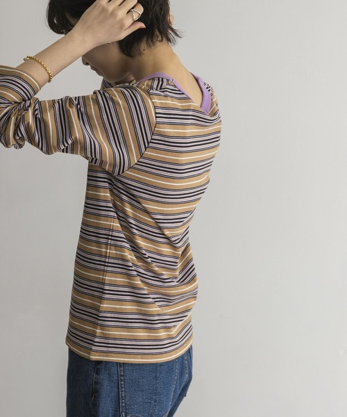 URBAN RESEARCH（アーバンリサーチ）の「クルーネックマルチボーダーカットソー（Tシャツ/カットソー・レディース・ブルー系その他/ベージュ系その他・FREE）」の14枚目の写真