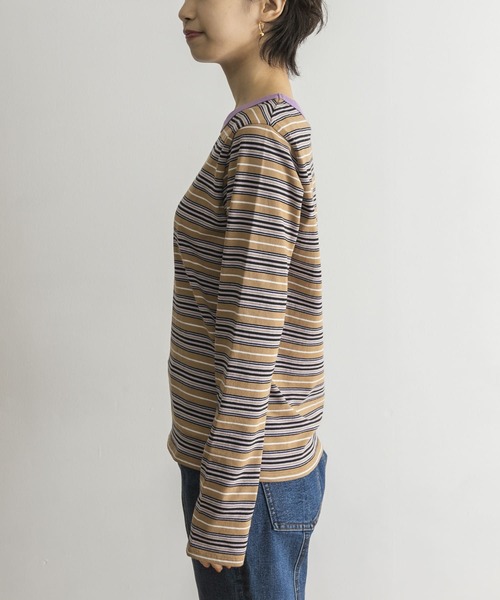 URBAN RESEARCH（アーバンリサーチ）の「クルーネックマルチボーダーカットソー（Tシャツ/カットソー・レディース・ブルー系その他/ベージュ系その他・FREE）」の16枚目の写真