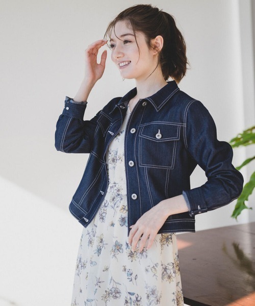 MISCH MASCH（ミッシュマッシュ）の「コンパクトGジャン（デニムジャケット・レディース・ブルー・MEDIUM）」の6枚目の写真