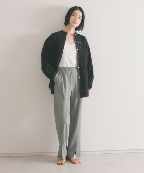 qualite（カリテ）の「《セットアップ対応》【2022新色】2WAYストレッチセンターベンツパンツ（スラックス・レディース・ブラック/カーキ/ブルー/ネイビー/マスタード・40/38/36/34）」の18枚目の写真