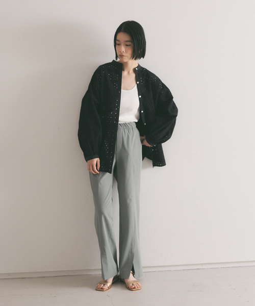 qualite（カリテ）の「《セットアップ対応》【2022新色】2WAYストレッチセンターベンツパンツ（スラックス・レディース・ブラック/カーキ/ブルー/ネイビー/マスタード・40/38/36/34）」の19枚目の写真