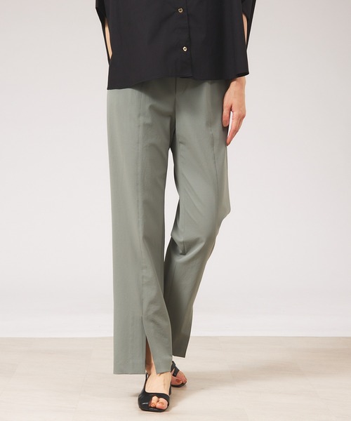 qualite（カリテ）の「《セットアップ対応》【2022新色】2WAYストレッチセンターベンツパンツ（スラックス・レディース・ブラック/カーキ/ブルー/ネイビー/マスタード・40/38/36/34）」の2枚目の写真