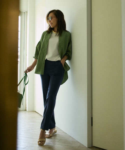 qualite（カリテ）の「《セットアップ対応》【2022新色】2WAYストレッチセンターベンツパンツ（スラックス・レディース・ブラック/カーキ/ブルー/ネイビー/マスタード・40/38/36/34）」の11枚目の写真