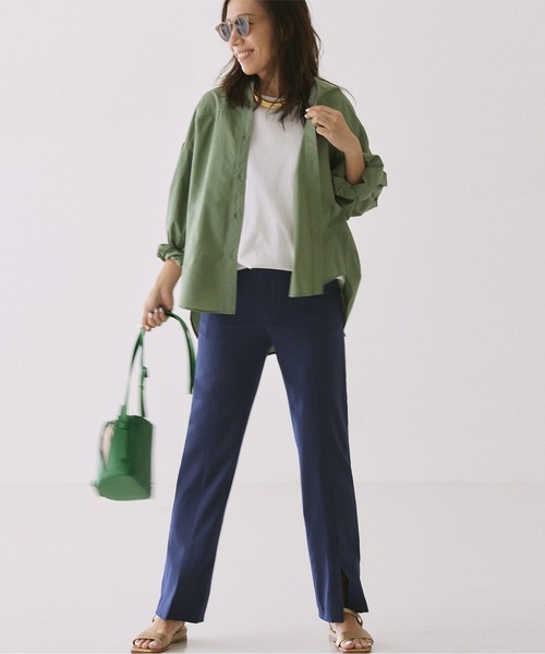 qualite（カリテ）の「《セットアップ対応》【2022新色】2WAYストレッチセンターベンツパンツ（スラックス・レディース・ブラック/カーキ/ブルー/ネイビー/マスタード・40/38/36/34）」の10枚目の写真