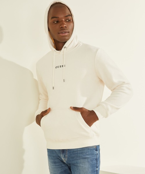 Guess（ゲス）の「Bonded Velvet Hoodie（パーカー・メンズ・ブラック/ホワイト・SMALL/MEDIUM/LARGE/X-LARGE）」の7枚目の写真