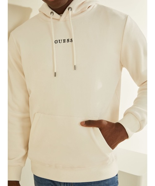 Guess（ゲス）の「Bonded Velvet Hoodie（パーカー・メンズ・ブラック/ホワイト・SMALL/MEDIUM/LARGE/X-LARGE）」の9枚目の写真