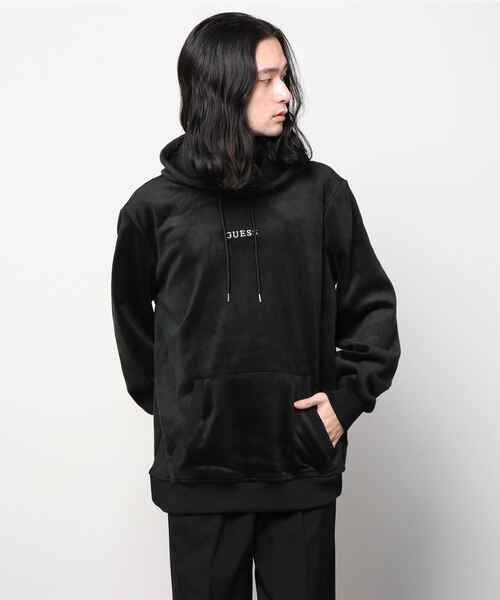 Guess（ゲス）の「Bonded Velvet Hoodie（パーカー・メンズ・ブラック/ホワイト・SMALL/MEDIUM/LARGE/X-LARGE）」の10枚目の写真