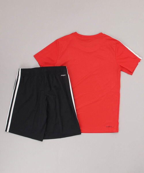 adidas（アディダス）の「アディダス adidas アディダス デザインド トゥ ムーブ 半袖Tシャツ ショーツセット（Tシャツ/カットソー・キッズ・レッド/ホワイト×ブラック/ブルー・150cm/160cm/140cm/120cm/130cm）」の4枚目の写真