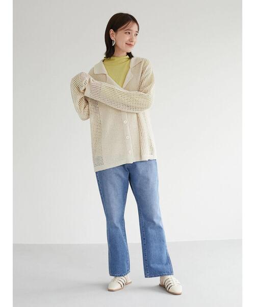 Green　Parks（グリーンパークス）の「すかし柄衿付きニットカーデ（カーディガン/ボレロ・レディース・イエロー/ダークグレー/ライトベージュ・FREE）」の17枚目の写真