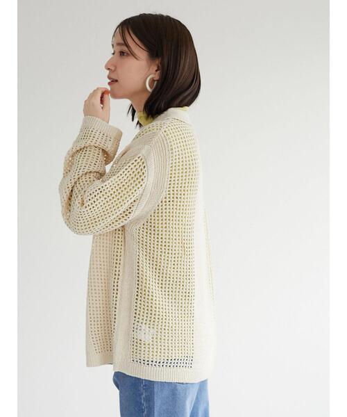 Green　Parks（グリーンパークス）の「すかし柄衿付きニットカーデ（カーディガン/ボレロ・レディース・イエロー/ダークグレー/ライトベージュ・FREE）」の21枚目の写真