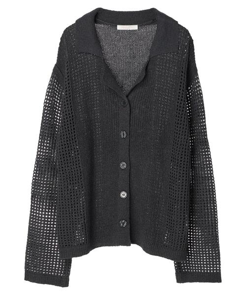 Green　Parks（グリーンパークス）の「すかし柄衿付きニットカーデ（カーディガン/ボレロ・レディース・イエロー/ダークグレー/ライトベージュ・FREE）」の15枚目の写真