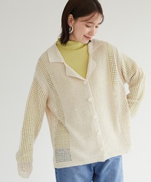 Green　Parks | すかし柄衿付きニットカーデ(カーディガン/ボレロ)