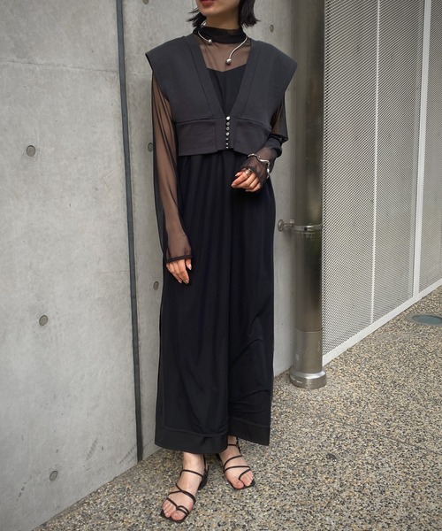 &g'aime（アンジェム）の「【&g’aime】ショートニットベスト（ベスト・レディース・グレイッシュベージュ/チャコールグレー・FREE）」の21枚目の写真