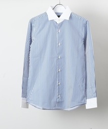 日本製ブロードホリゾンタルカラーデザインシャツ