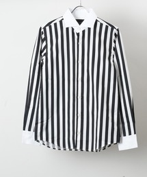 日本製ブロードホリゾンタルカラーデザインシャツ