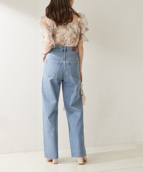 Chico（チコ）の「アシメフロントワイドデニムパンツ（デニムパンツ