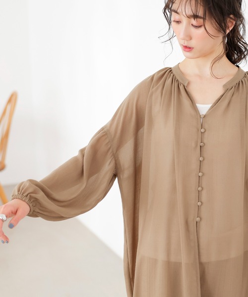 GeeRA(ジーラ)の「ボリューム袖カフタンワンピース(ワンピース・レディース・ブラック/ブルー/モカ・LARGE/MEDIUM/X-LARGE)」の13枚目の写真