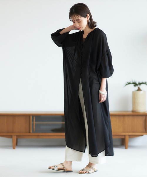 GeeRA(ジーラ)の「ボリューム袖カフタンワンピース(ワンピース・レディース・ブラック/ブルー/モカ・LARGE/MEDIUM/X-LARGE)」の7枚目の写真