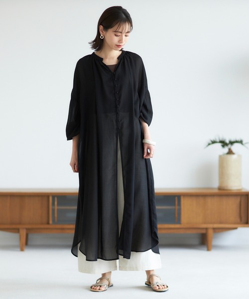 GeeRA(ジーラ)の「ボリューム袖カフタンワンピース(ワンピース・レディース・ブラック/ブルー/モカ・LARGE/MEDIUM/X-LARGE)」の5枚目の写真