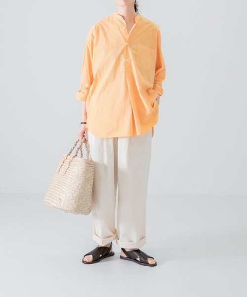 かぐれ（カグレ）の「綿麻デニムイージーパンツ（デニムパンツ・レディース・アイボリー/インディゴブルー・FREE）」の5枚目の写真