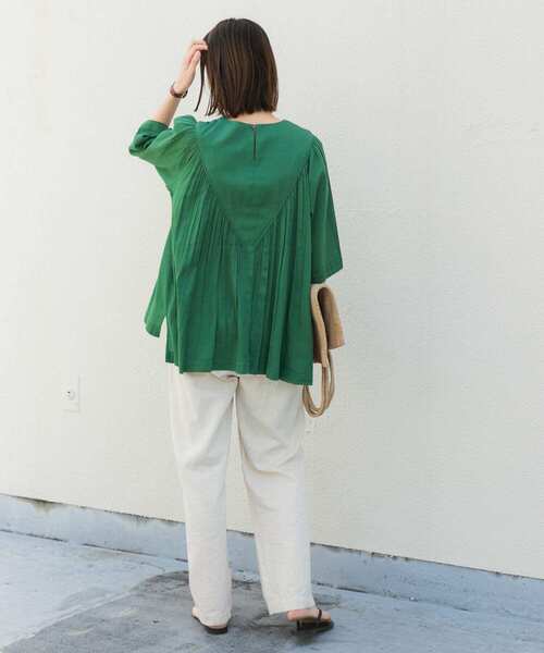 かぐれ（カグレ）の「綿麻デニムイージーパンツ（デニムパンツ・レディース・アイボリー/インディゴブルー・FREE）」の13枚目の写真