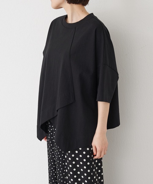 BEARDSLEY（ビアズリー）の「裾ランダムTシャツ（Tシャツ/カットソー・レディース・ブラック/オフホワイト/アイボリー・FREE）」の3枚目の写真