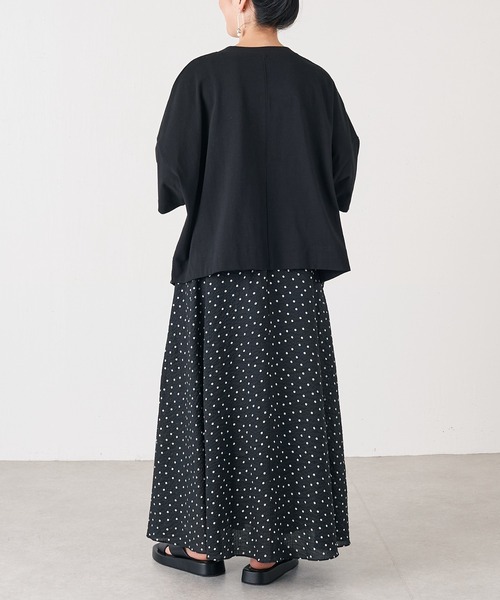 BEARDSLEY（ビアズリー）の「裾ランダムTシャツ（Tシャツ/カットソー・レディース・ブラック/オフホワイト/アイボリー・FREE）」の5枚目の写真