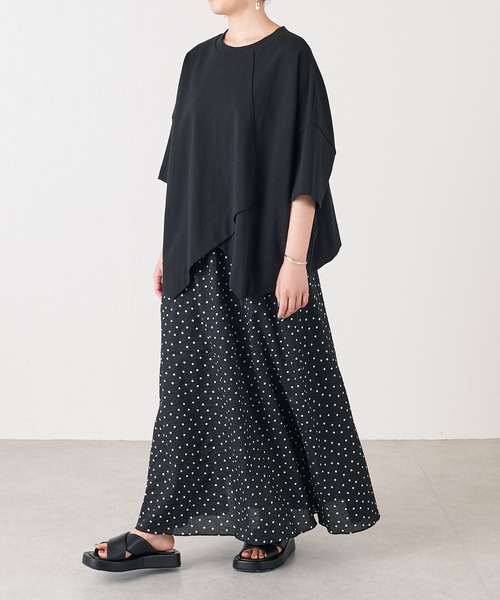 BEARDSLEY（ビアズリー）の「裾ランダムTシャツ（Tシャツ/カットソー・レディース・ブラック/オフホワイト/アイボリー・FREE）」の7枚目の写真