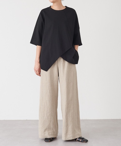 BEARDSLEY（ビアズリー）の「裾ランダムTシャツ（Tシャツ/カットソー・レディース・ブラック/オフホワイト/アイボリー・FREE）」の13枚目の写真