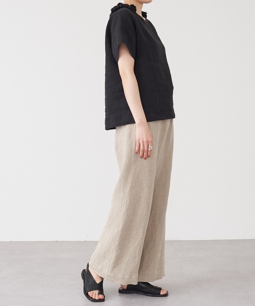 BEARDSLEY（ビアズリー）の「モチーフの取り外し可 前後着用可 着回し力の高い1着 花モチーフブラウス（シャツ/ブラウス・レディース・ブラック/アイボリー・FREE）」の13枚目の写真