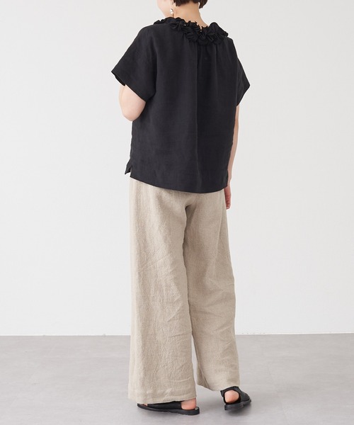 BEARDSLEY（ビアズリー）の「モチーフの取り外し可 前後着用可 着回し力の高い1着 花モチーフブラウス（シャツ/ブラウス・レディース・ブラック/アイボリー・FREE）」の14枚目の写真