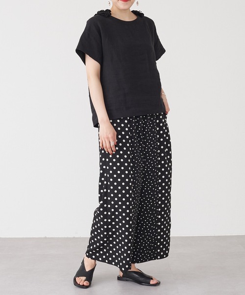 BEARDSLEY（ビアズリー）の「モチーフの取り外し可 前後着用可 着回し力の高い1着 花モチーフブラウス（シャツ/ブラウス・レディース・ブラック/アイボリー・FREE）」の19枚目の写真