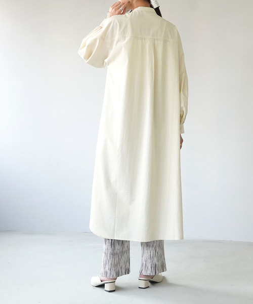 IAMUSE(アイアミューズ)の「【IAMUSE】スタンドカラーシャツワンピース S0661(シャツワンピース・レディース・ホワイト/ライトブルー/クリーム・FREE)」の7枚目の写真