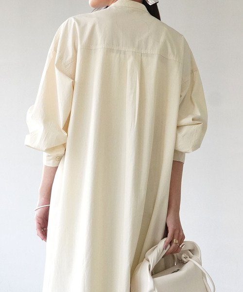 IAMUSE(アイアミューズ)の「【IAMUSE】スタンドカラーシャツワンピース S0661(シャツワンピース・レディース・ホワイト/ライトブルー/クリーム・FREE)」の9枚目の写真