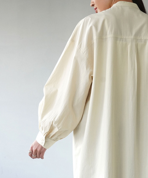 IAMUSE(アイアミューズ)の「【IAMUSE】スタンドカラーシャツワンピース S0661(シャツワンピース・レディース・ホワイト/ライトブルー/クリーム・FREE)」の10枚目の写真