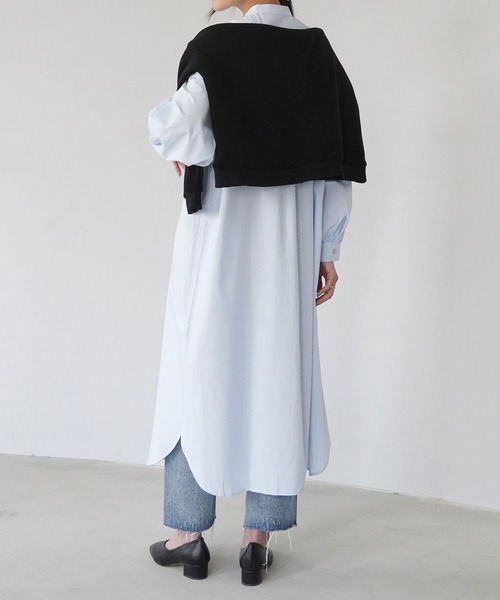 IAMUSE(アイアミューズ)の「【IAMUSE】スタンドカラーシャツワンピース S0661(シャツワンピース・レディース・ホワイト/ライトブルー/クリーム・FREE)」の11枚目の写真