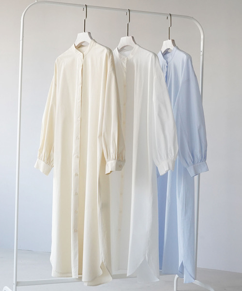 IAMUSE(アイアミューズ)の「【IAMUSE】スタンドカラーシャツワンピース S0661(シャツワンピース・レディース・ホワイト/ライトブルー/クリーム・FREE)」の18枚目の写真