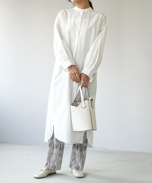 IAMUSE(アイアミューズ)の「【IAMUSE】スタンドカラーシャツワンピース S0661(シャツワンピース・レディース・ホワイト/ライトブルー/クリーム・FREE)」の21枚目の写真