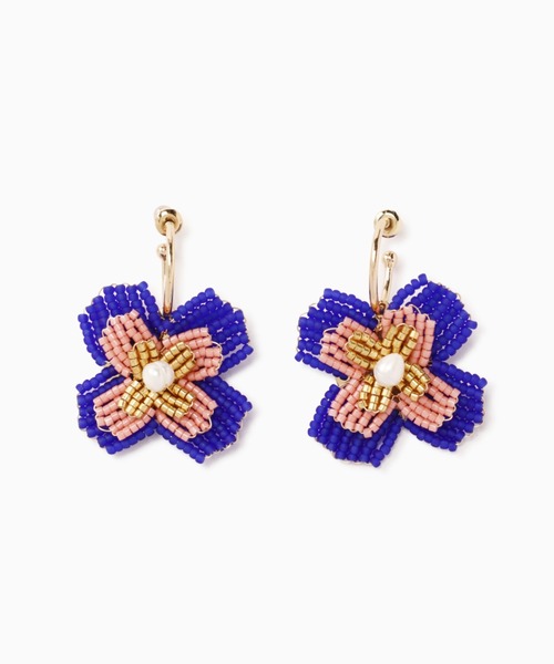 ROSE BUD（ローズバッド）の「(8degrees)フラワーモチーフ×フープピアス（ピアス（両耳用）・レディース・ブルー・FREE）」の3枚目の写真