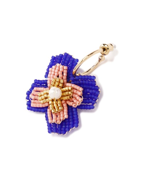 ROSE BUD（ローズバッド）の「(8degrees)フラワーモチーフ×フープピアス（ピアス（両耳用）・レディース・ブルー・FREE）」の4枚目の写真