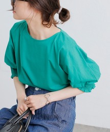 PUAL CE CIN | シルケット袖シャーリングTシャツ(Tシャツ/カットソー)