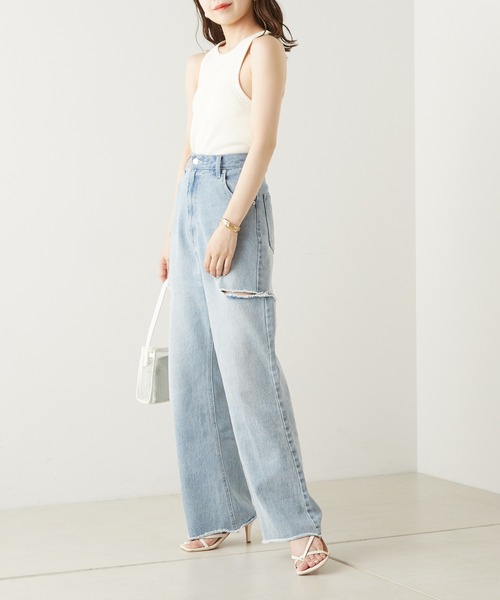 Chico（チコ）の「【SALON by Chico限定】パット付きアメスリタンク（Tシャツ/カットソー・レディース・ホワイト/ブラック/オートミール・FREE）」の10枚目の写真