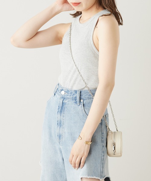 Chico（チコ）の「【SALON by Chico限定】パット付きアメスリタンク（Tシャツ/カットソー・レディース・ホワイト/ブラック/オートミール・FREE）」の6枚目の写真