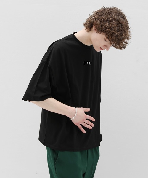 ETELIO（エテリオ）の「ルーズベーシックロゴTシャツ（Tシャツ/カットソー・メンズ・ワイン/ホワイト/サックスブルー/ブラック・L/S/M）」の15枚目の写真