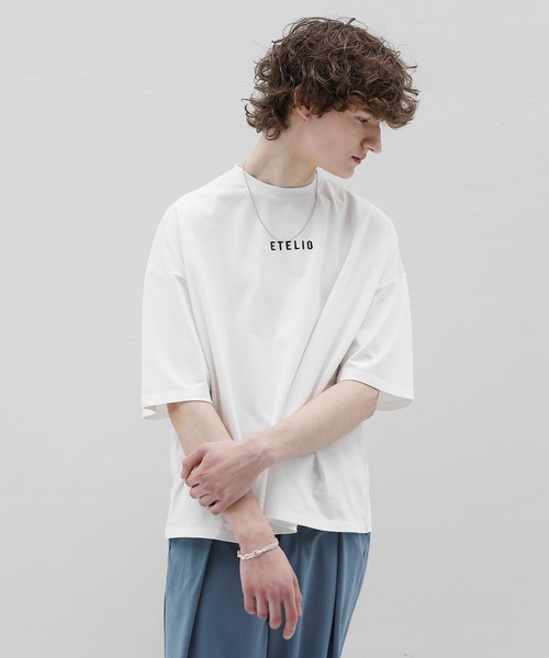 ETELIO（エテリオ）の「ルーズベーシックロゴTシャツ（Tシャツ/カットソー・メンズ・ワイン/ホワイト/サックスブルー/ブラック・L/S/M）」の19枚目の写真