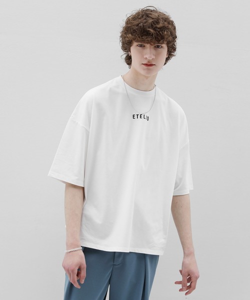 ETELIO（エテリオ）の「ルーズベーシックロゴTシャツ（Tシャツ/カットソー・メンズ・ワイン/ホワイト/サックスブルー/ブラック・L/S/M）」の14枚目の写真