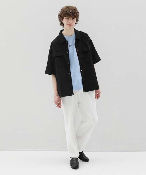 ETELIO（エテリオ）の「ルーズベーシックロゴTシャツ（Tシャツ/カットソー・メンズ・ワイン/ホワイト/サックスブルー/ブラック・L/S/M）」の6枚目の写真