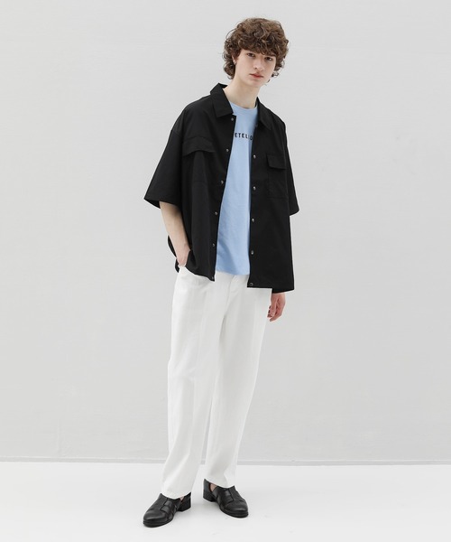 ETELIO（エテリオ）の「ルーズベーシックロゴTシャツ（Tシャツ/カットソー・メンズ・ワイン/ホワイト/サックスブルー/ブラック・L/S/M）」の11枚目の写真