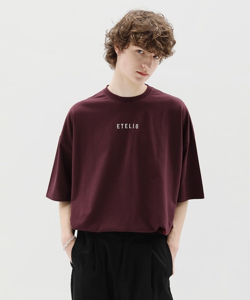 ETELIO（エテリオ）の「ルーズベーシックロゴTシャツ（Tシャツ/カットソー・メンズ・ワイン/ホワイト/サックスブルー/ブラック・L/S/M）」の21枚目の写真