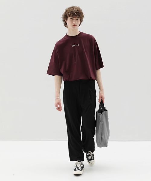 ETELIO（エテリオ）の「ルーズベーシックロゴTシャツ（Tシャツ/カットソー・メンズ・ワイン/ホワイト/サックスブルー/ブラック・L/S/M）」の16枚目の写真
